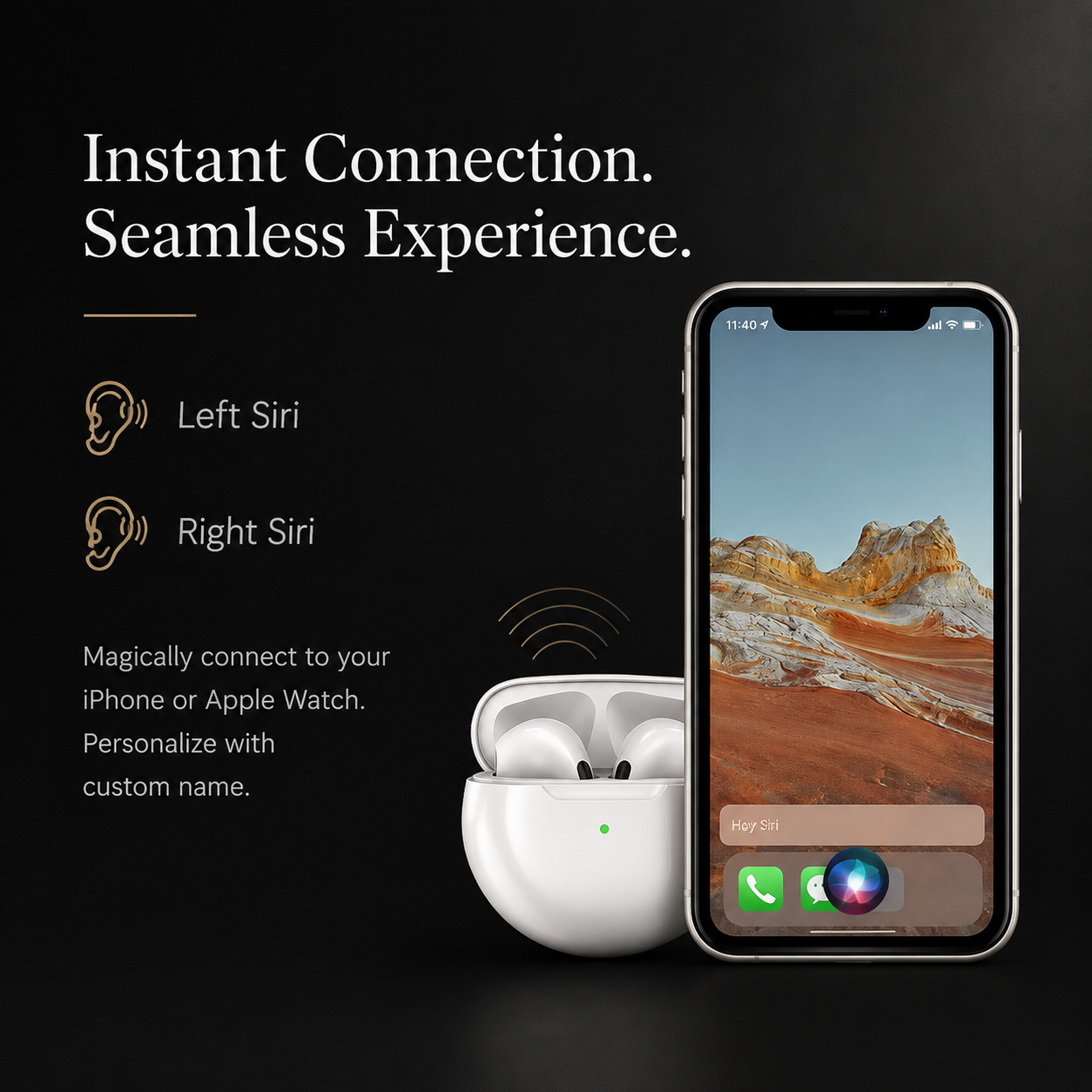 Premium Wireless Earbuds Bluetooth Touch Control Stereo Sound Sport Headset Mini In Ear Design Stable Connection Comfortable Fit Portable Audio