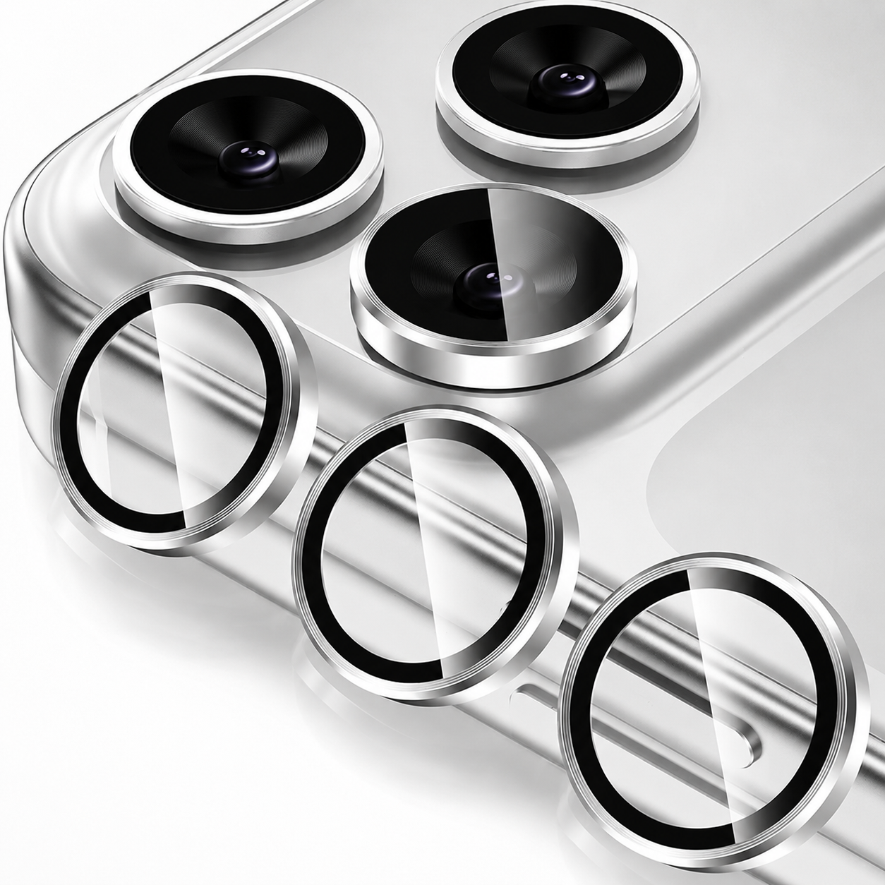 Premium iPhone Camera Lens Protector Metal Ring Tempered Glass Cover Scratch Resistant Shockproof Anti Dust Precision Fit Clarity Guard Protective