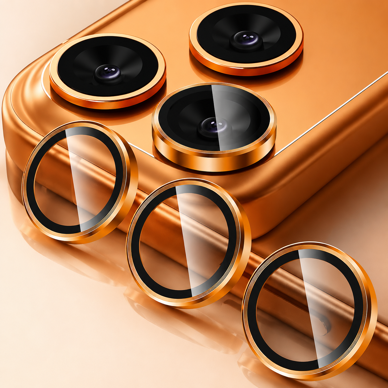 Premium iPhone Camera Lens Protector Metal Ring Tempered Glass Cover Scratch Resistant Shockproof Anti Dust Precision Fit Clarity Guard Protective