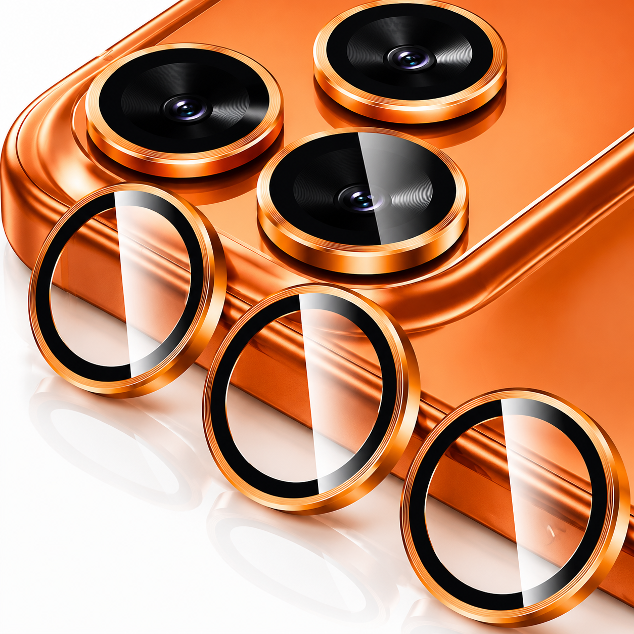 Premium iPhone Camera Lens Protector Metal Ring Tempered Glass Cover Scratch Resistant Shockproof Anti Dust Precision Fit Clarity Guard Protective