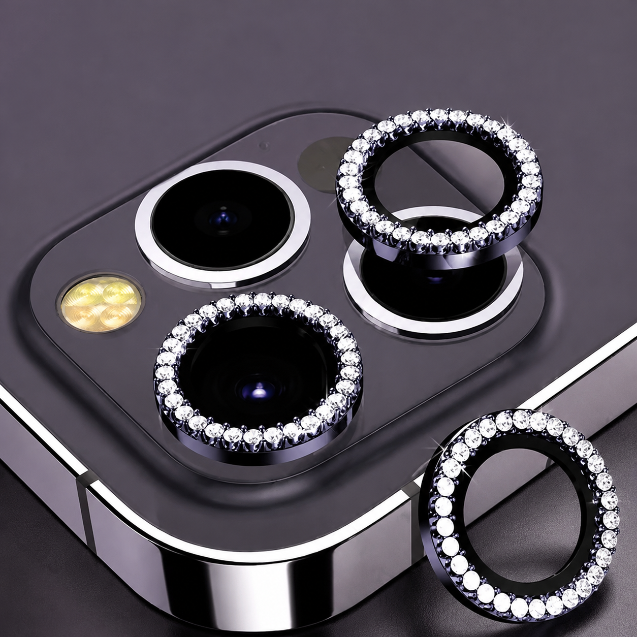 Premium iPhone Camera Lens Protector Metal Ring Tempered Glass Cover Scratch Resistant Shockproof Anti Dust Precision Fit Clarity Guard Protective
