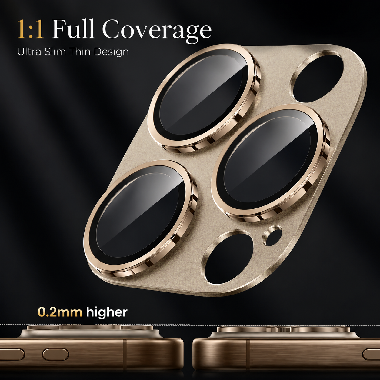 Premium iPhone Camera Lens Protector Military Grade Alloy Ring Tempered Glass Cover Shatterproof Scratch Resistant Shockproof Precision Fit Guard
