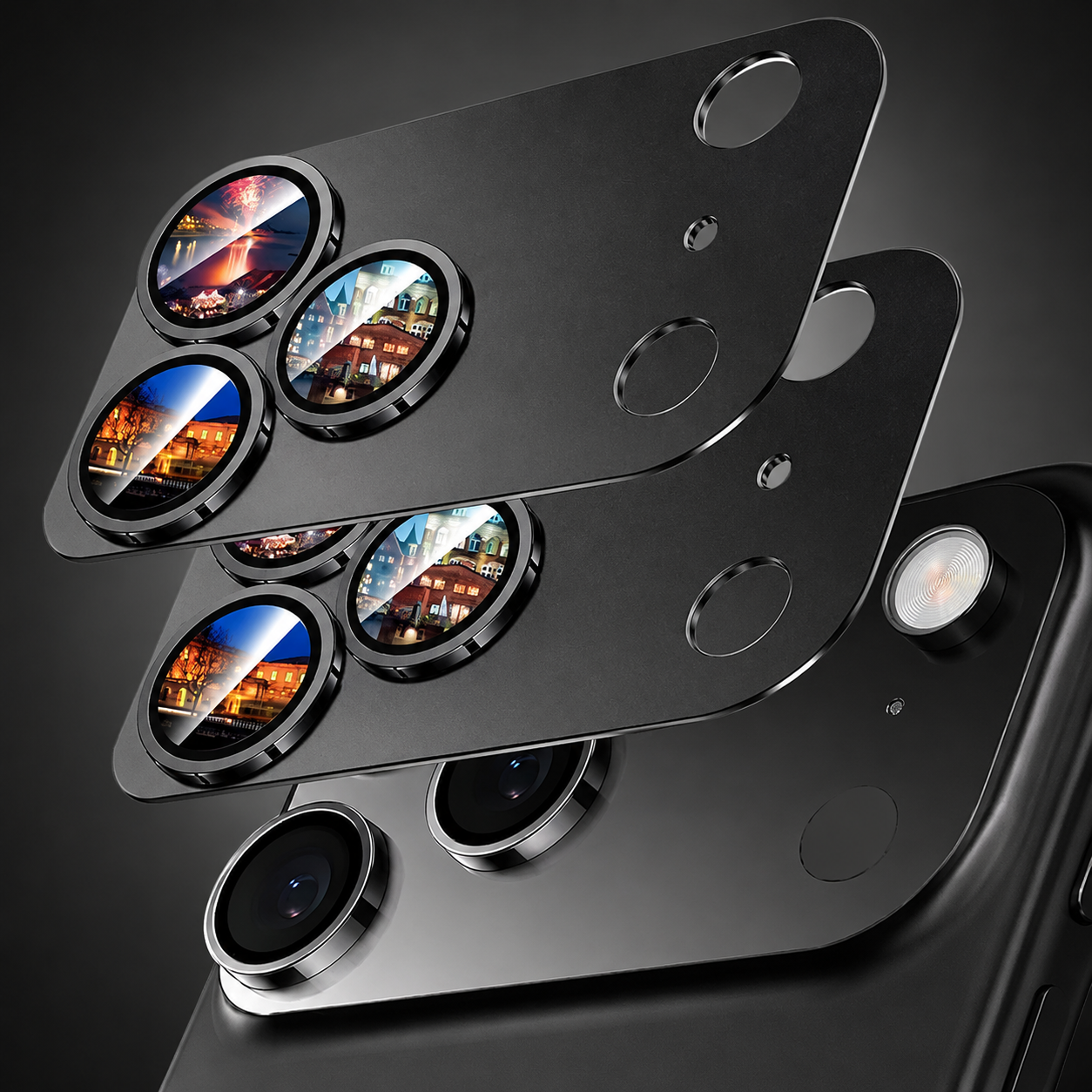 Premium iPhone Camera Lens Protector Military Grade Alloy Ring Tempered Glass Cover Shatterproof Scratch Resistant Shockproof Precision Fit Guard