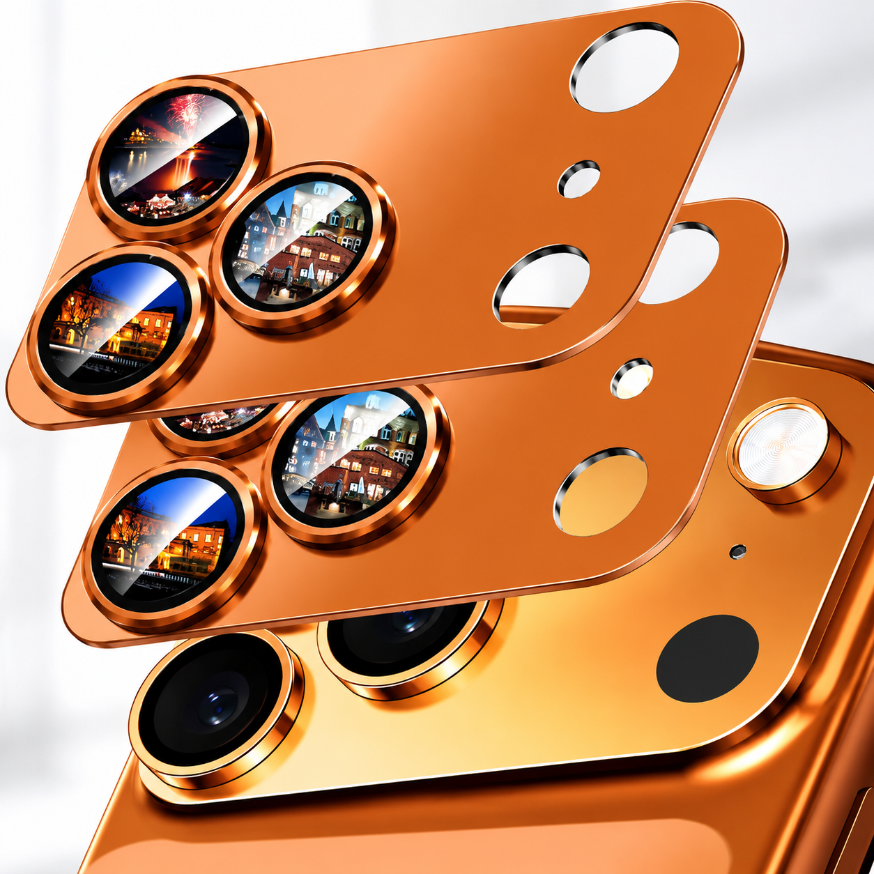 Premium iPhone Camera Lens Protector Military Grade Alloy Ring Tempered Glass Cover Shatterproof Scratch Resistant Shockproof Precision Fit Guard