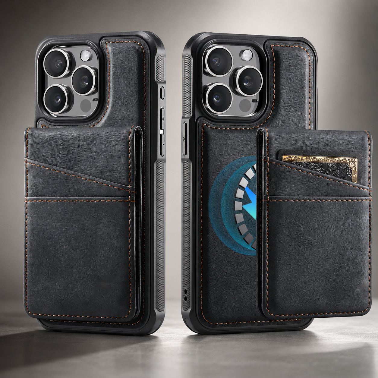 Premium iPhone Case 2-in-1 Magnetic Detachable Wallet Flip Cover Card Holder Cash Pocket Wrist Strap Shockproof Full Protection Slim Design
