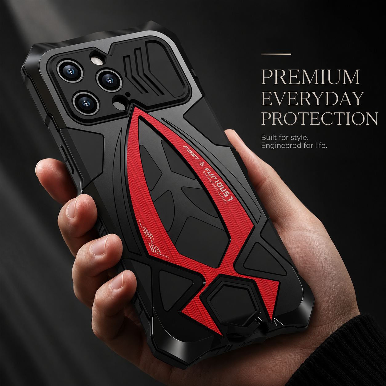 Premium iPhone Case 360° Full Coverage Metal Armor, Heavy-Duty Protective Bumper Frame with Shockproof Design, Secure Grip and Camera Protection