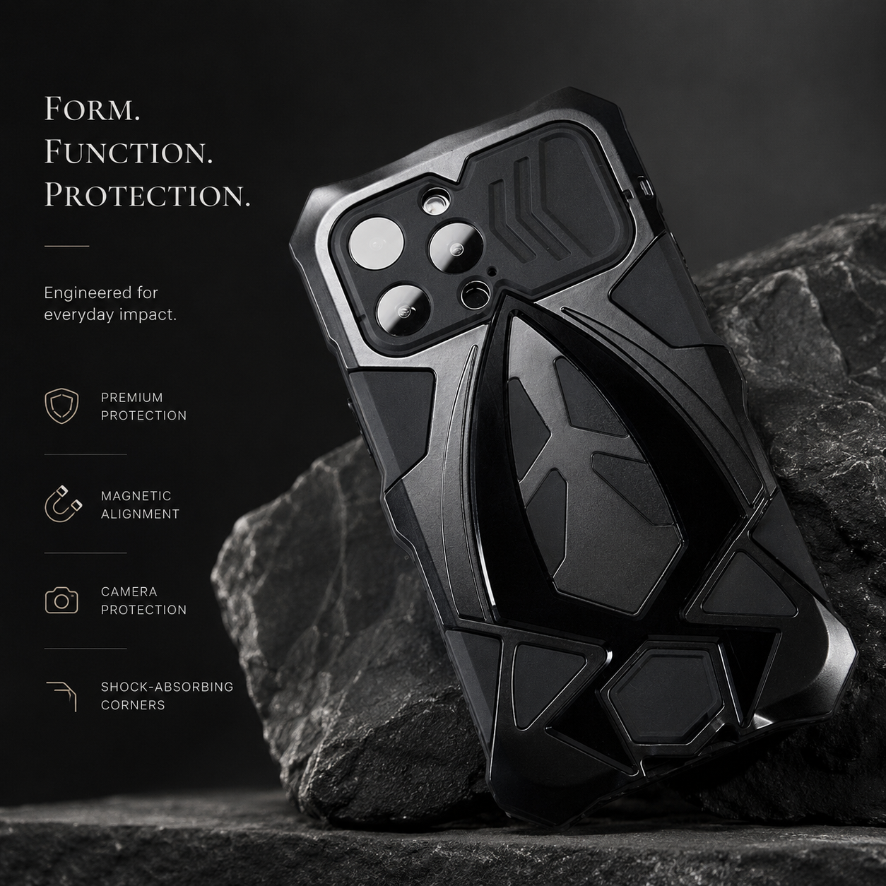 Premium iPhone Case 360° Full Coverage Metal Armor, Heavy-Duty Protective Bumper Frame with Shockproof Design, Secure Grip and Camera Protection
