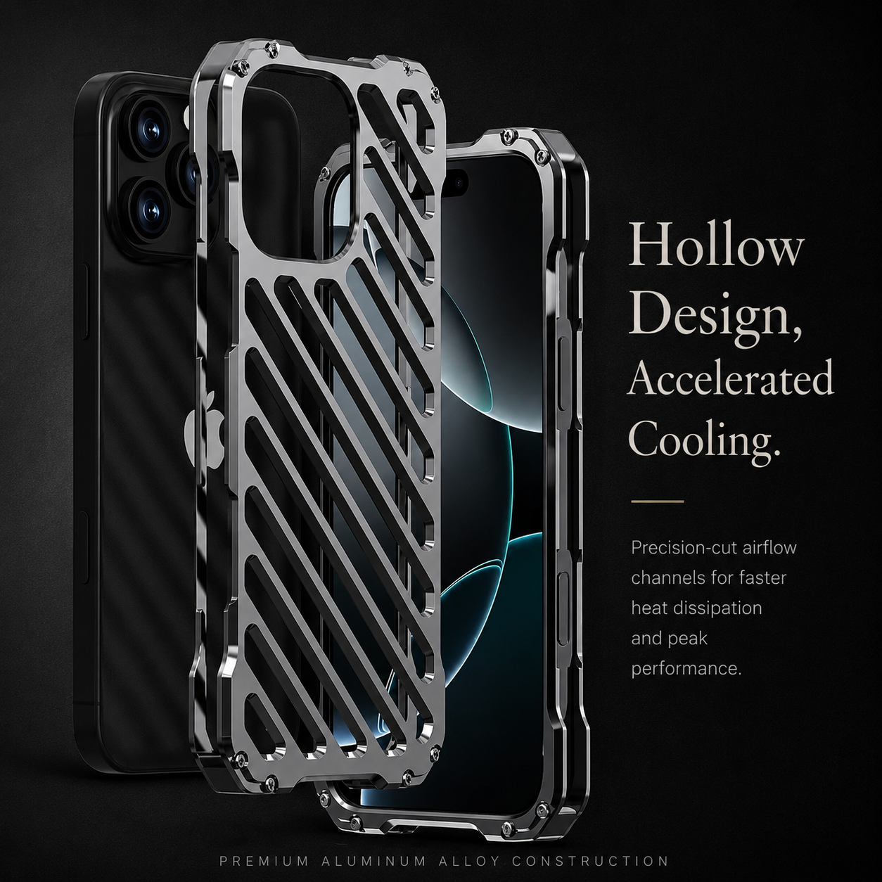 Premium iPhone Case Aluminum Alloy Armor Cover CNC Metal Design Shockproof Dual Layer Protection Anti Fingerprint Matte Finish Non Slip Slim Frame