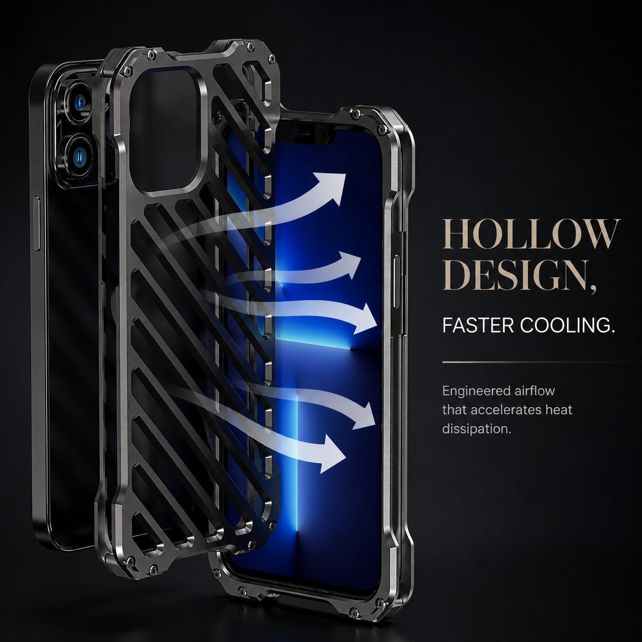 Premium iPhone Case Aluminum Alloy Armor Cover CNC Metal Design Shockproof Dual Layer Protection Anti Fingerprint Matte Finish Non Slip Slim Frame