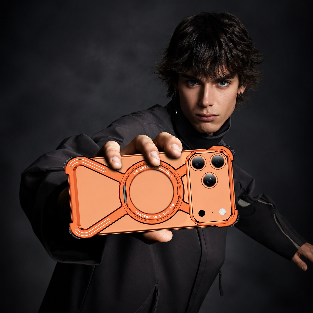Premium iPhone Case Aluminum Alloy Bumper Design with Camera Lens Protection, Airbag Corner Structure, Magnetic Kickstand, Non Slip Shock Resistant Fit