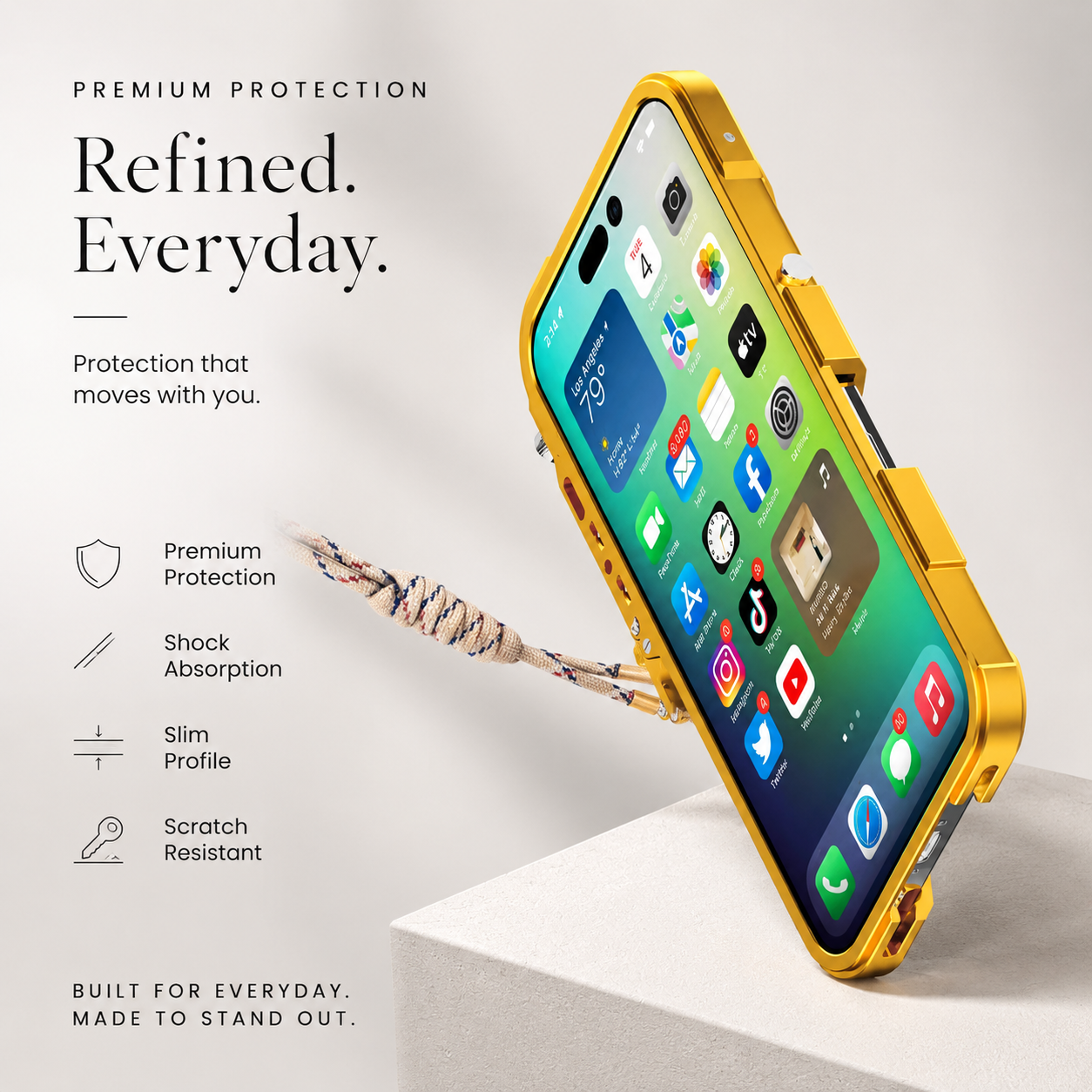 Premium iPhone Case Aluminum Alloy Bumper Frame Shockproof Metal Cover MagSafe Compatible Non Slip Grip Lightweight Durable Protective Case Anti Scratch Design