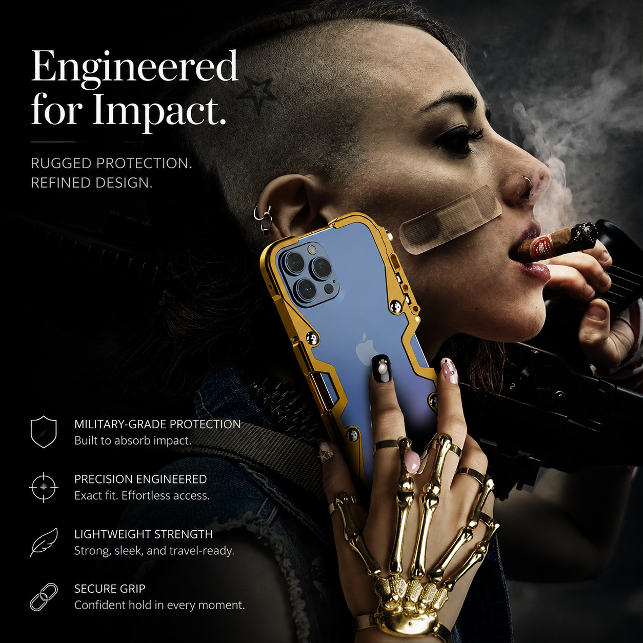 Premium iPhone Case Aluminum Alloy Bumper Frame Shockproof Metal Cover MagSafe Compatible Non Slip Grip Lightweight Durable Protective Case Anti Scratch Design