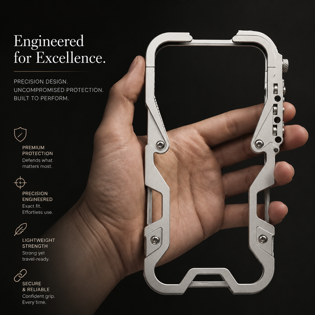 Premium iPhone Case Aluminum Alloy Bumper Frame Shockproof Metal Cover MagSafe Compatible Non Slip Grip Lightweight Durable Protective Case Anti Scratch Design