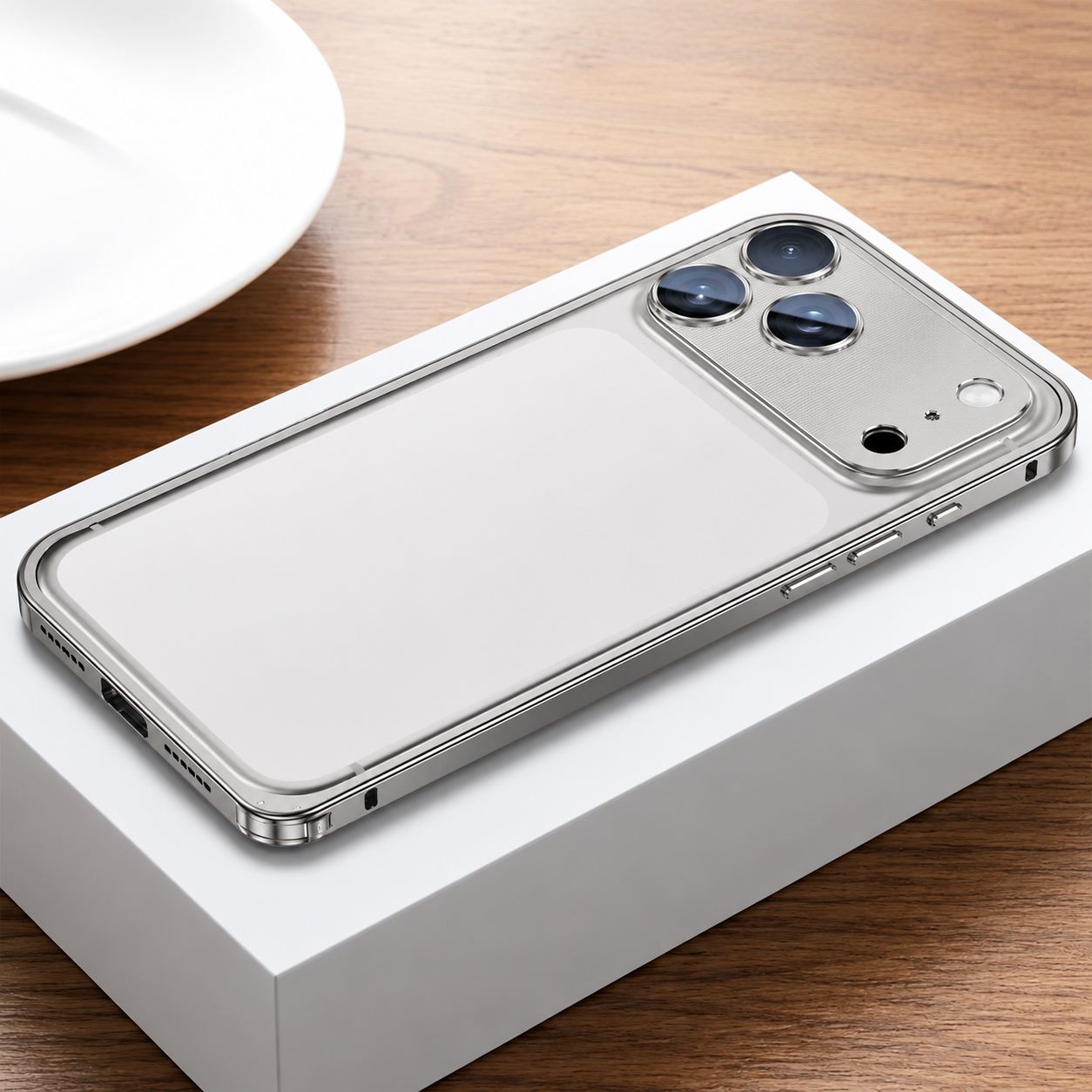 Premium iPhone Case Aluminum Alloy Frame with Camera Lens Protection, Heat Dissipation Design, Shock Resistant Metal Construction, Everyday Protection