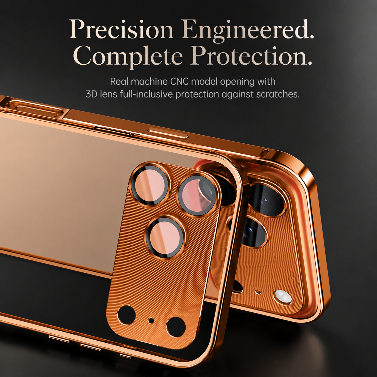 Premium iPhone Case Aluminum Alloy Frame with Camera Lens Protection, Heat Dissipation Design, Shock Resistant Metal Construction, Everyday Protection