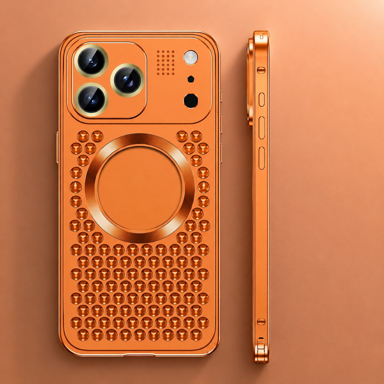 Premium iPhone Case Aluminum Alloy Magnetic Cover Heat Dissipation Frame Camera Lens Protection Anti Fall Design Secure Grip Lightweight Construction