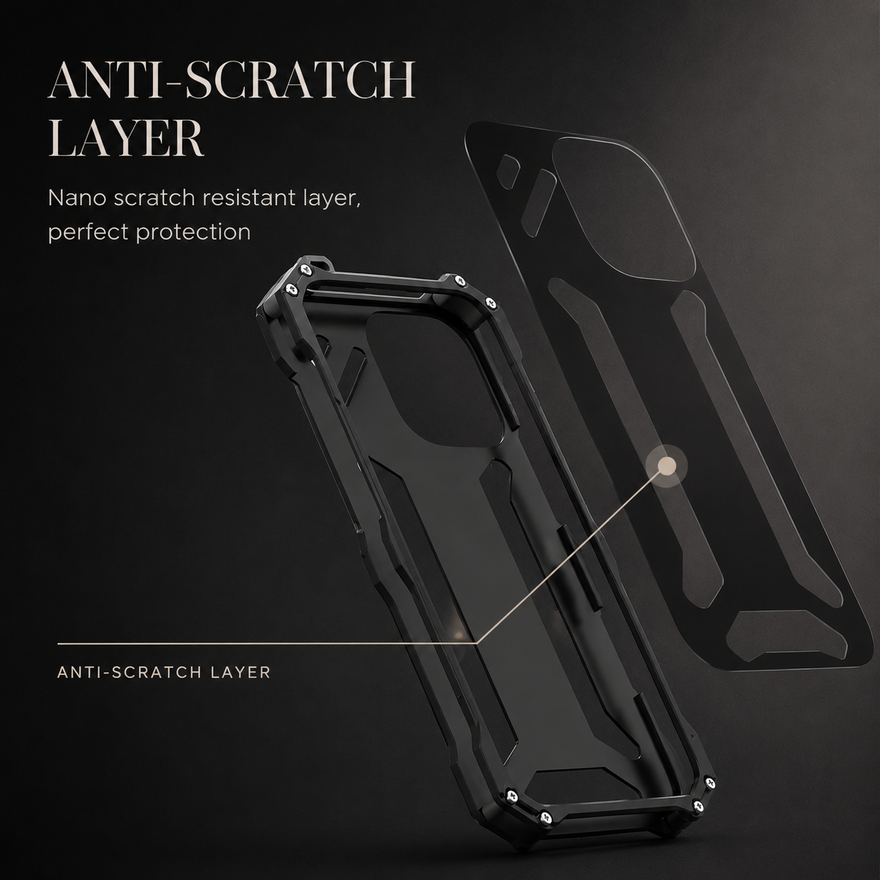 Premium iPhone Case Aluminum Alloy Metal Armor Cover Heat Dissipation Design Shockproof Anti Scratch Non Slip Grip Durable Protective Case Lightweight Design