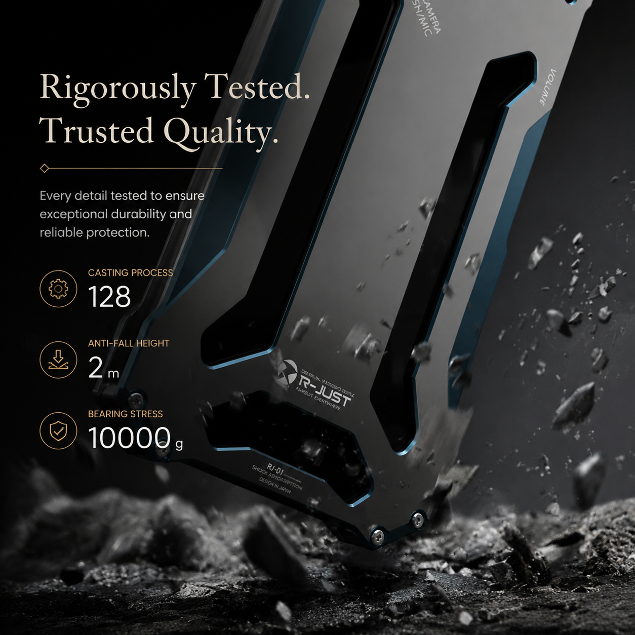 Premium iPhone Case Aluminum Alloy Metal Armor Cover Heat Dissipation Design Shockproof Anti Scratch Non Slip Grip Durable Protective Case Lightweight Design