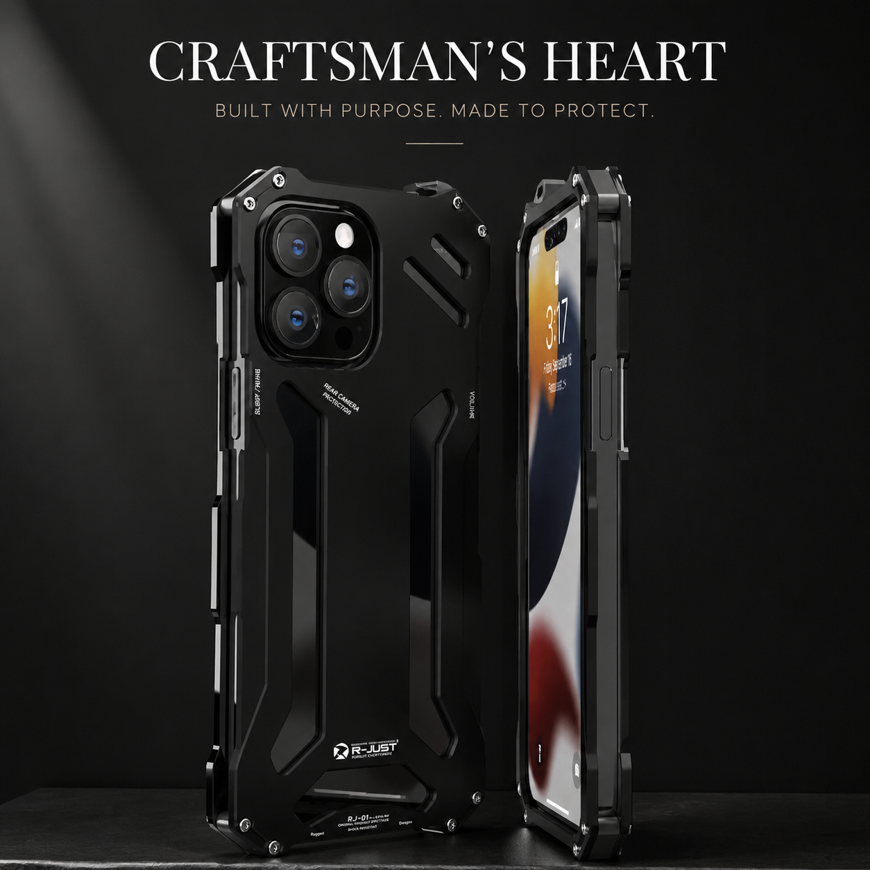 Premium iPhone Case Aluminum Alloy Metal Armor Cover Heat Dissipation Design Shockproof Anti Scratch Non Slip Grip Durable Protective Case Lightweight Design