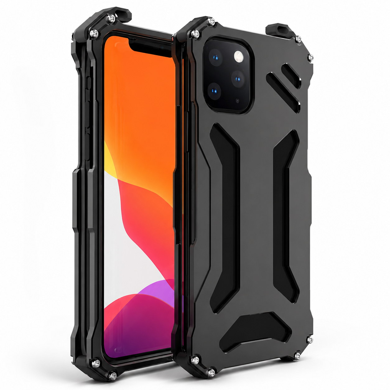 Premium iPhone Case Aluminum Alloy Metal Armor Cover Heat Dissipation Design Shockproof Anti Scratch Non Slip Grip Durable Protective Case Lightweight Design