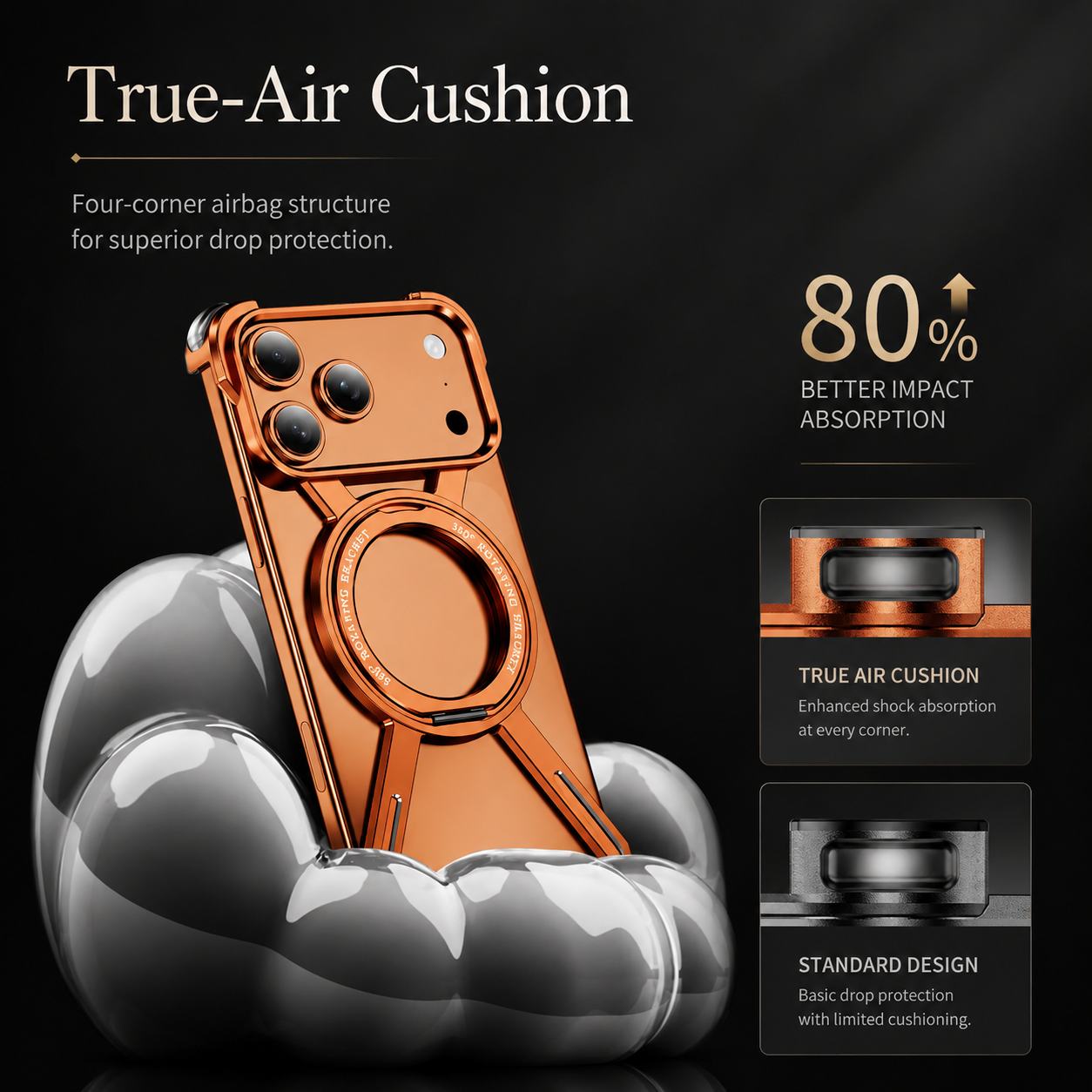 Premium iPhone Case Aluminum Alloy Metal Bumper Cover Magnetic Kickstand Shockproof Non Slip Grip Durable Protective Case Anti Drop Design Lightweight Frame