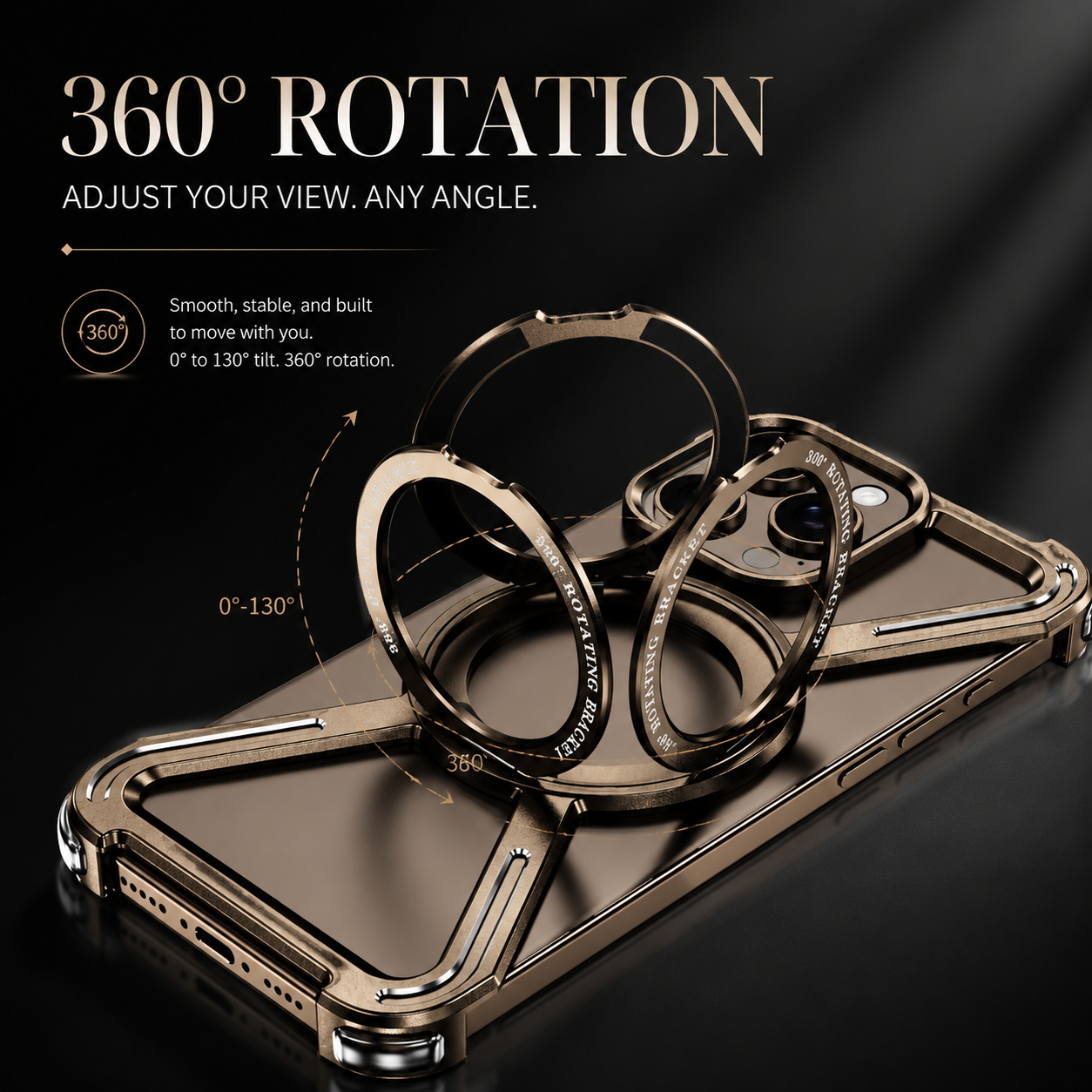 Premium iPhone Case Aluminum Alloy Metal Bumper Cover Magnetic Kickstand Shockproof Non Slip Grip Durable Protective Case Anti Drop Design Lightweight Frame