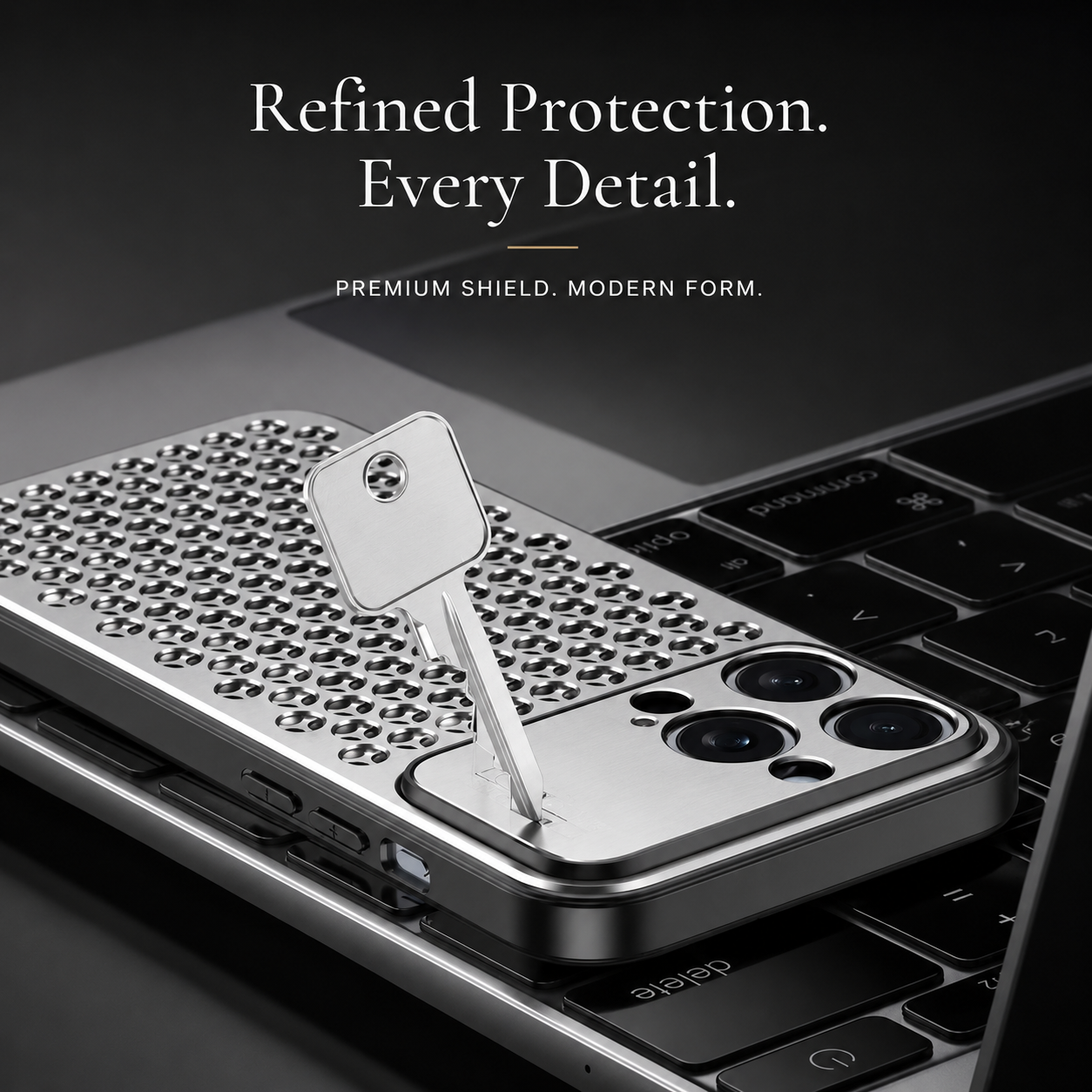 Premium iPhone Case Aluminum Alloy Protective Cover Breathable Metal Design Anti Fingerprint Finish Scratch Resistant Heat Dissipation Lightweight Frame