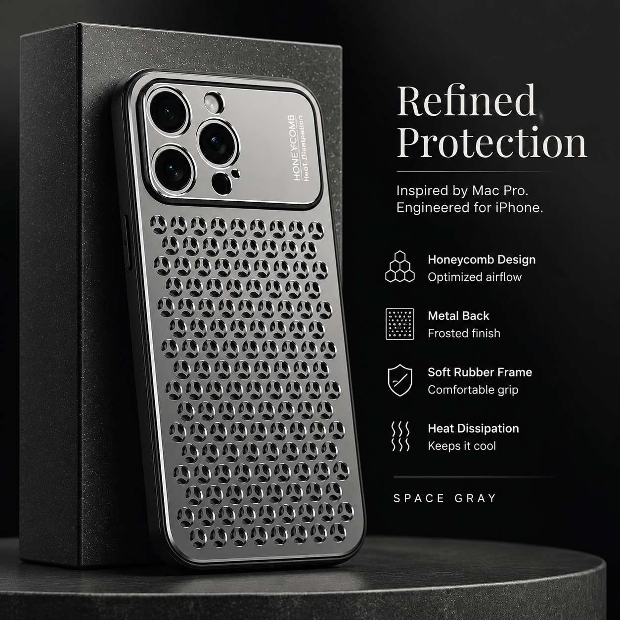 Premium iPhone Case Aluminum Alloy Protective Cover Breathable Metal Design Anti Fingerprint Finish Scratch Resistant Heat Dissipation Lightweight Frame