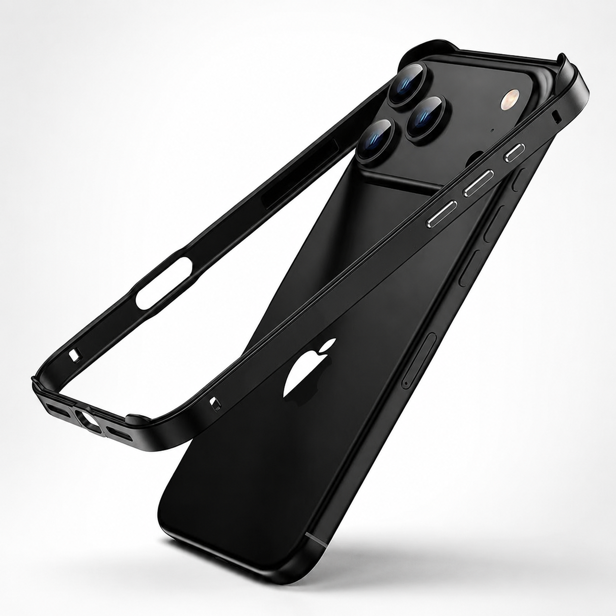 Premium iPhone Case Aluminum Metal Frame Bumper with Camera Lens Protection, Shockproof Silicone Construction, Lightweight Durable Design