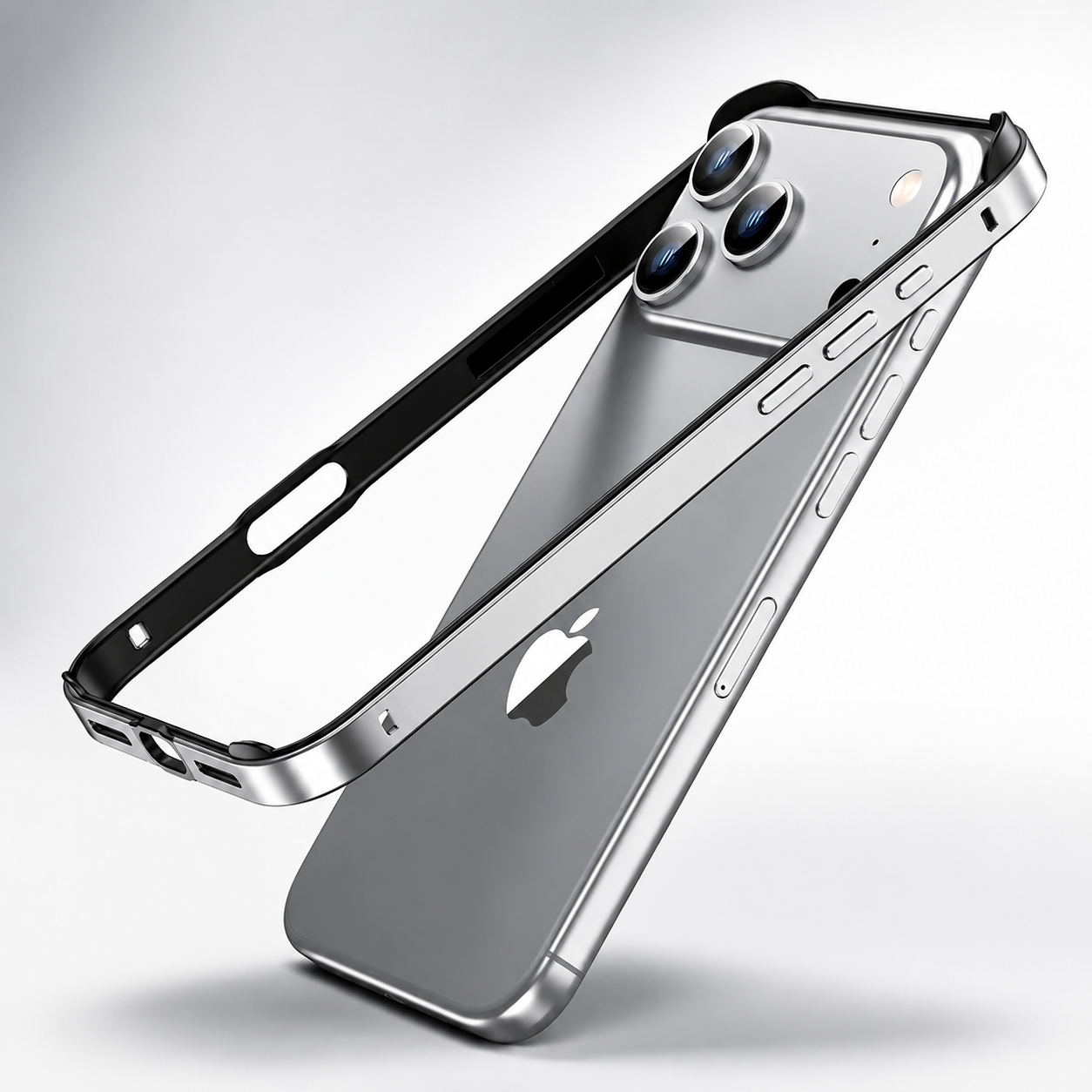 Premium iPhone Case Aluminum Metal Frame Bumper with Camera Lens Protection, Shockproof Silicone Construction, Lightweight Durable Design