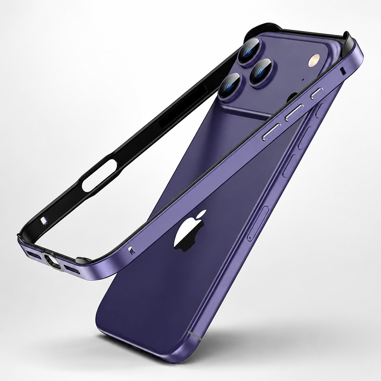 Premium iPhone Case Aluminum Metal Frame Bumper with Camera Lens Protection, Shockproof Silicone Construction, Lightweight Durable Design