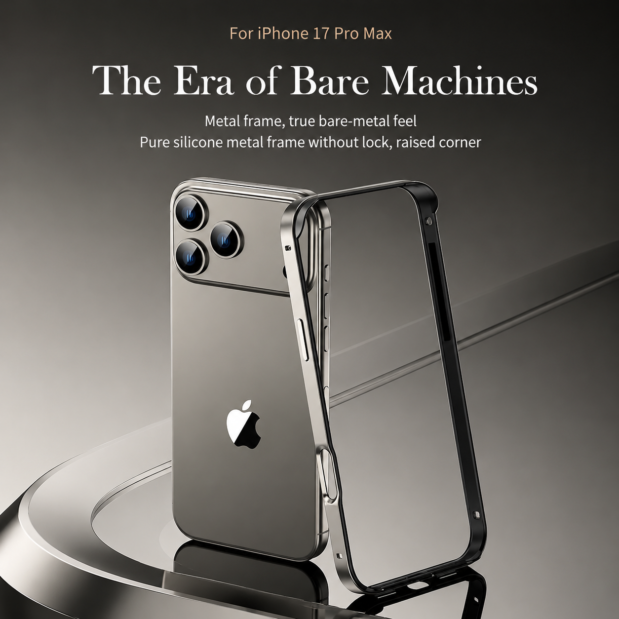 Premium iPhone Case Aluminum Metal Frame Bumper with Camera Lens Protection, Shockproof Silicone Construction, Lightweight Durable Design