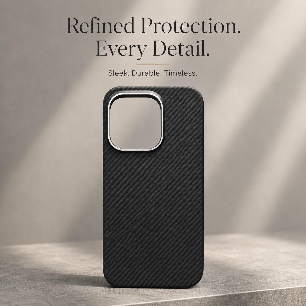 Premium iPhone Case Aramid Carbon Fiber MagSafe Design with Camera Lens Protection, Ultra Lightweight Scratch Resistant Half Wrapped Construction