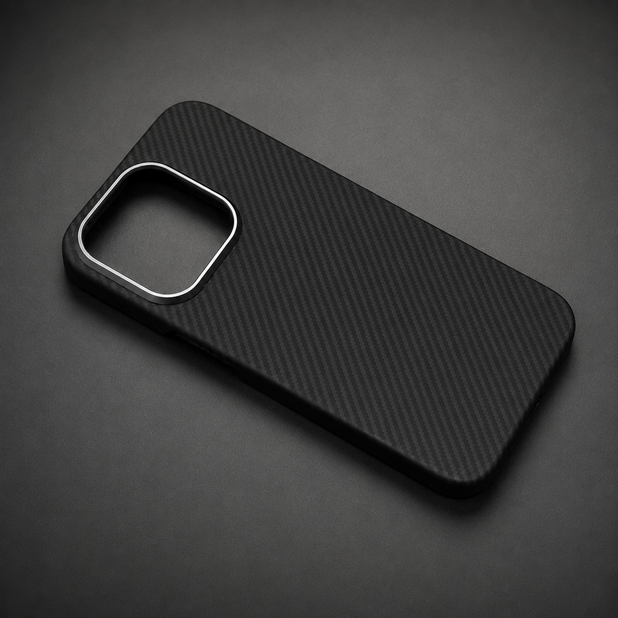 Premium iPhone Case Aramid Carbon Fiber MagSafe Design with Camera Lens Protection, Ultra Lightweight Scratch Resistant Half Wrapped Construction