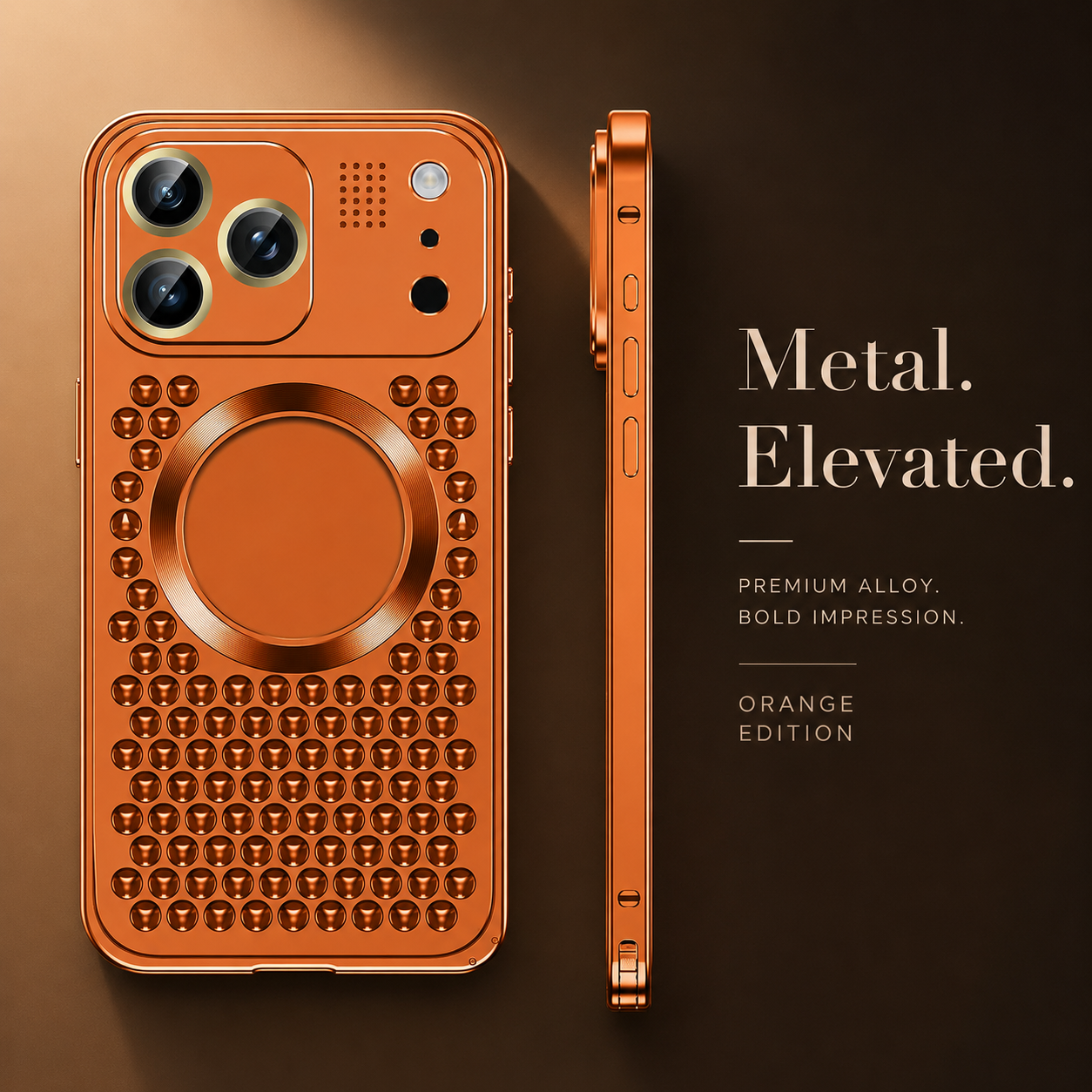 Premium iPhone Case Camera Lens Protection Aluminum Alloy Magnetic Cover Heat Dissipation Metal Frame Anti Fall Shockproof Wireless Charging Design