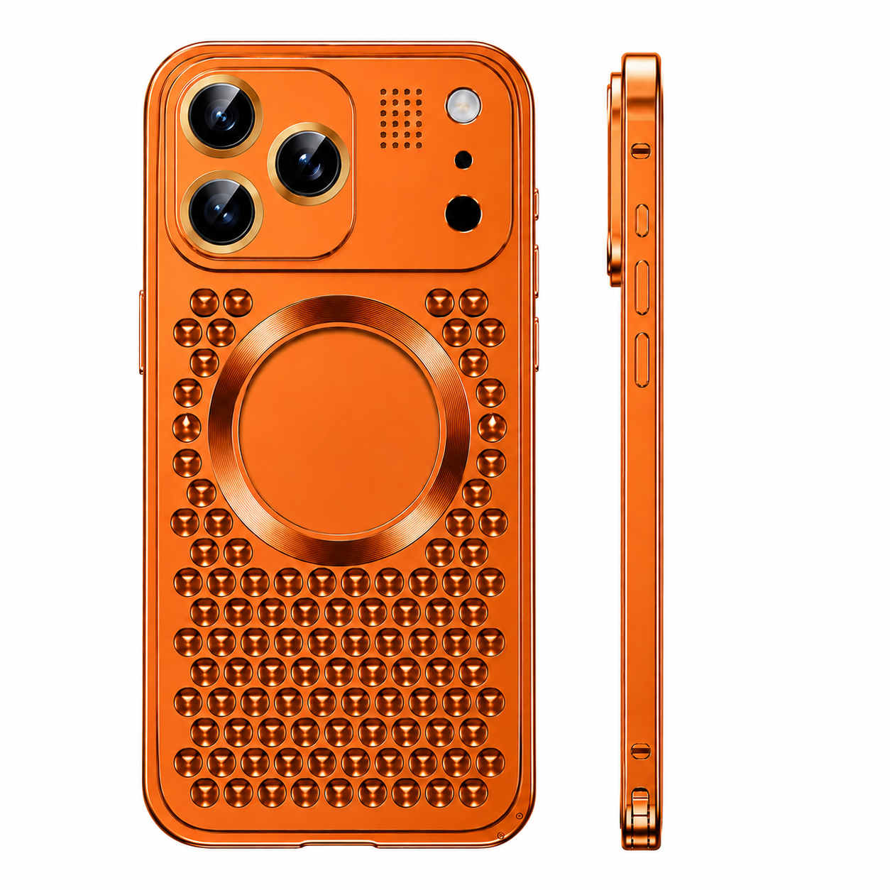 Premium iPhone Case Camera Lens Protection Aluminum Alloy Magnetic Cover Heat Dissipation Metal Frame Anti Fall Shockproof Wireless Charging Design