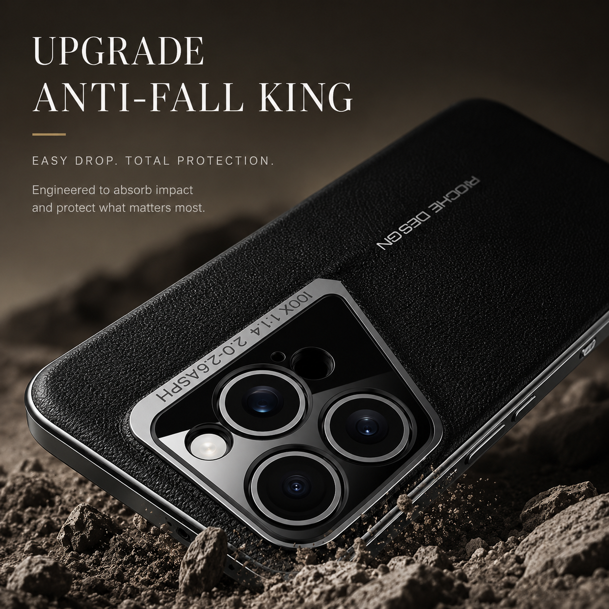 Premium iPhone Case Camera Lens Protection Hard Back Protective Cover Vegan Leather Anti Fingerprint Anti Scratch Minimalist Design