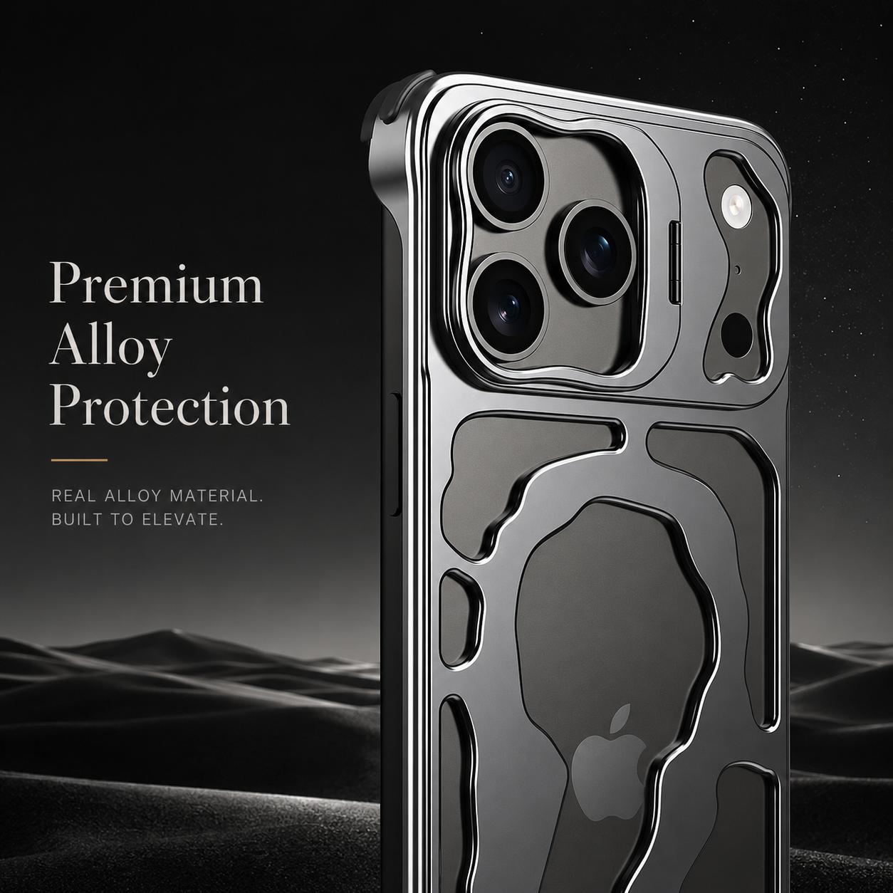 Premium iPhone Case Camera Lens Protection Magnetic Metal Cover Shockproof Protective Frame Heat Dissipation Stand Bracket Scratch Resistant Hollow Design