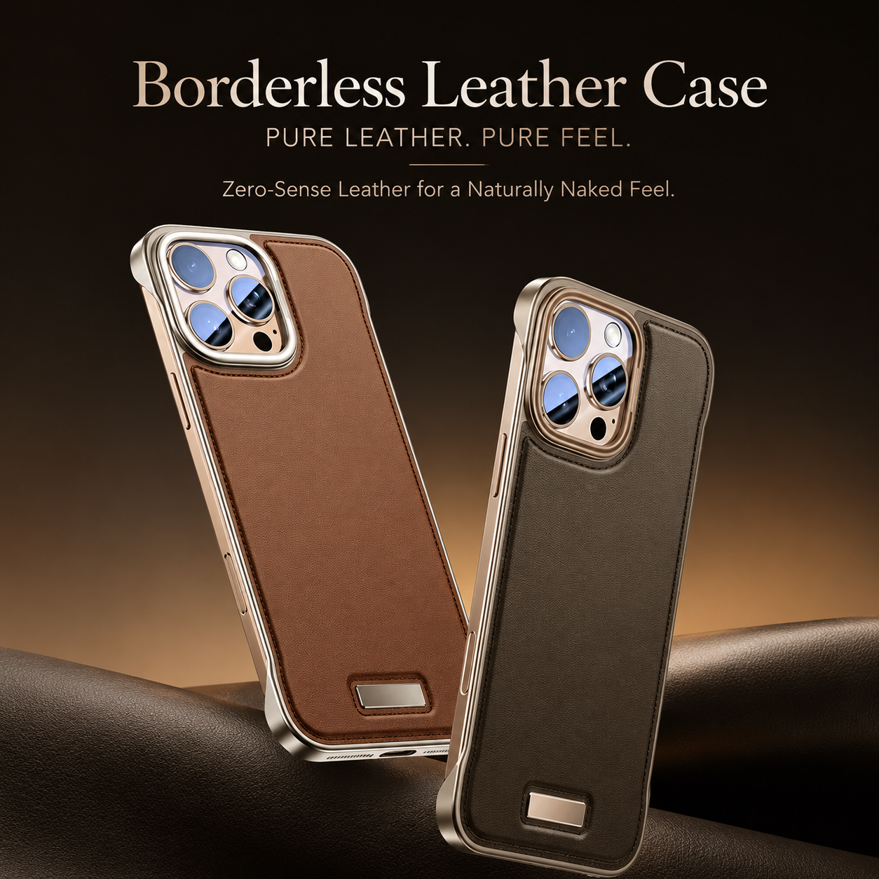 Premium iPhone Case Camera Lens Protection Magnetic PU Leather Cover Ultra Thin Borderless Shockproof Non Slip Matte Finish Design