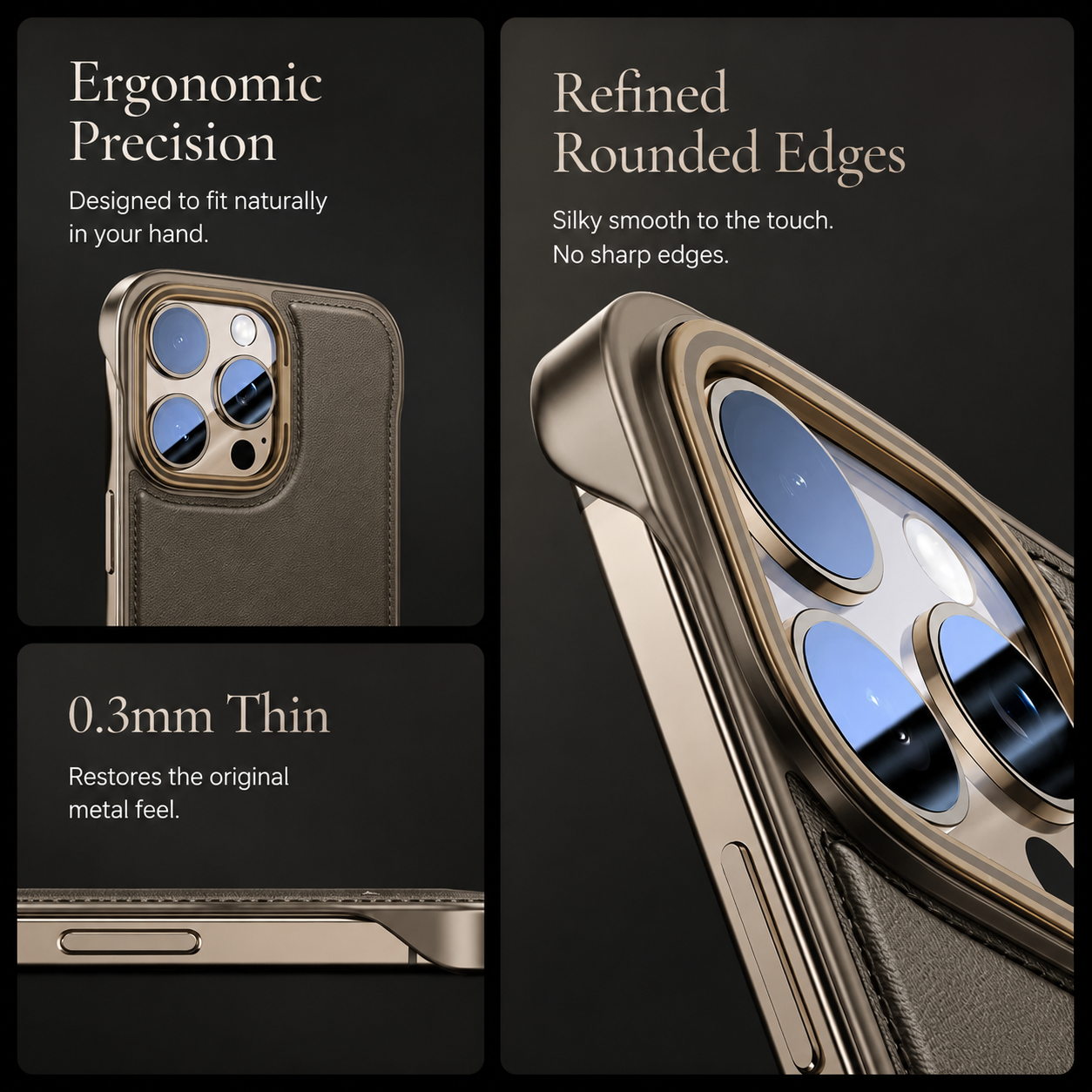 Premium iPhone Case Camera Lens Protection Magnetic PU Leather Cover Ultra Thin Borderless Shockproof Non Slip Matte Finish Design