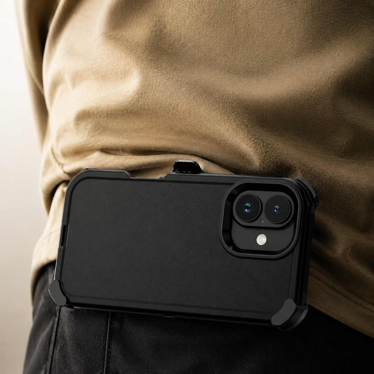 Premium iPhone Case Camera Lens Protection Shockproof Cover 3 Layer Hybrid Armor Belt Clip Holster Kickstand Anti Fingerprint Non Slip Design