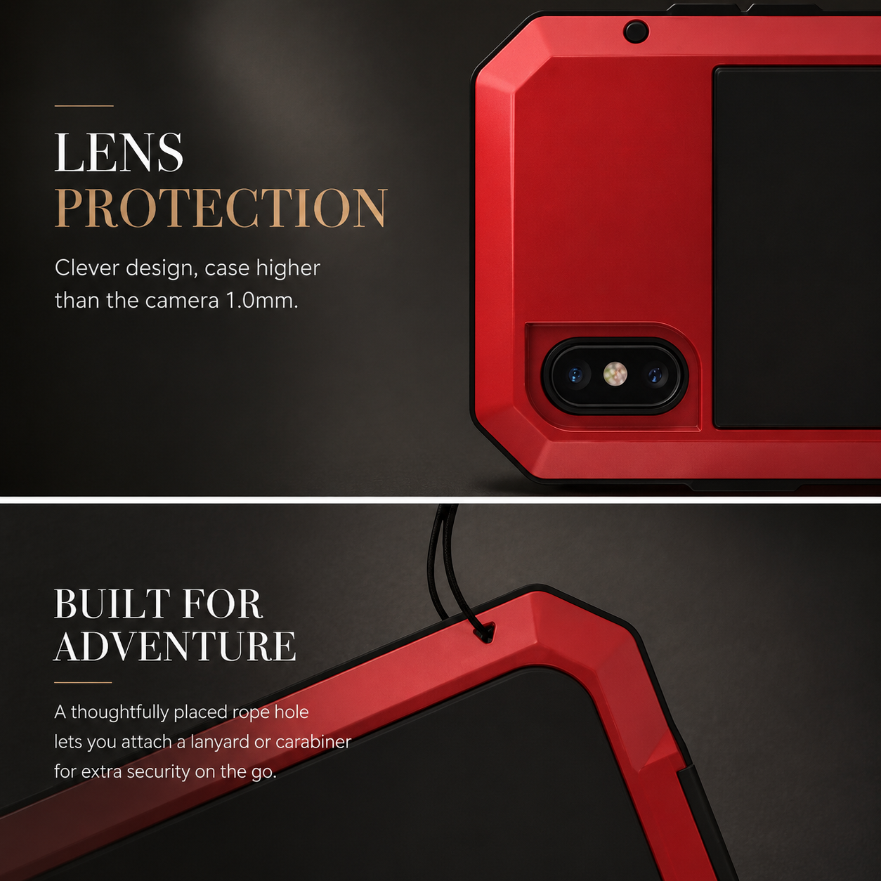 Premium iPhone Case Camera Lens Protection Shockproof Cover Aluminum Metal Armor Bumper Anti Fingerprint Non Slip Dustproof Full Coverage Design