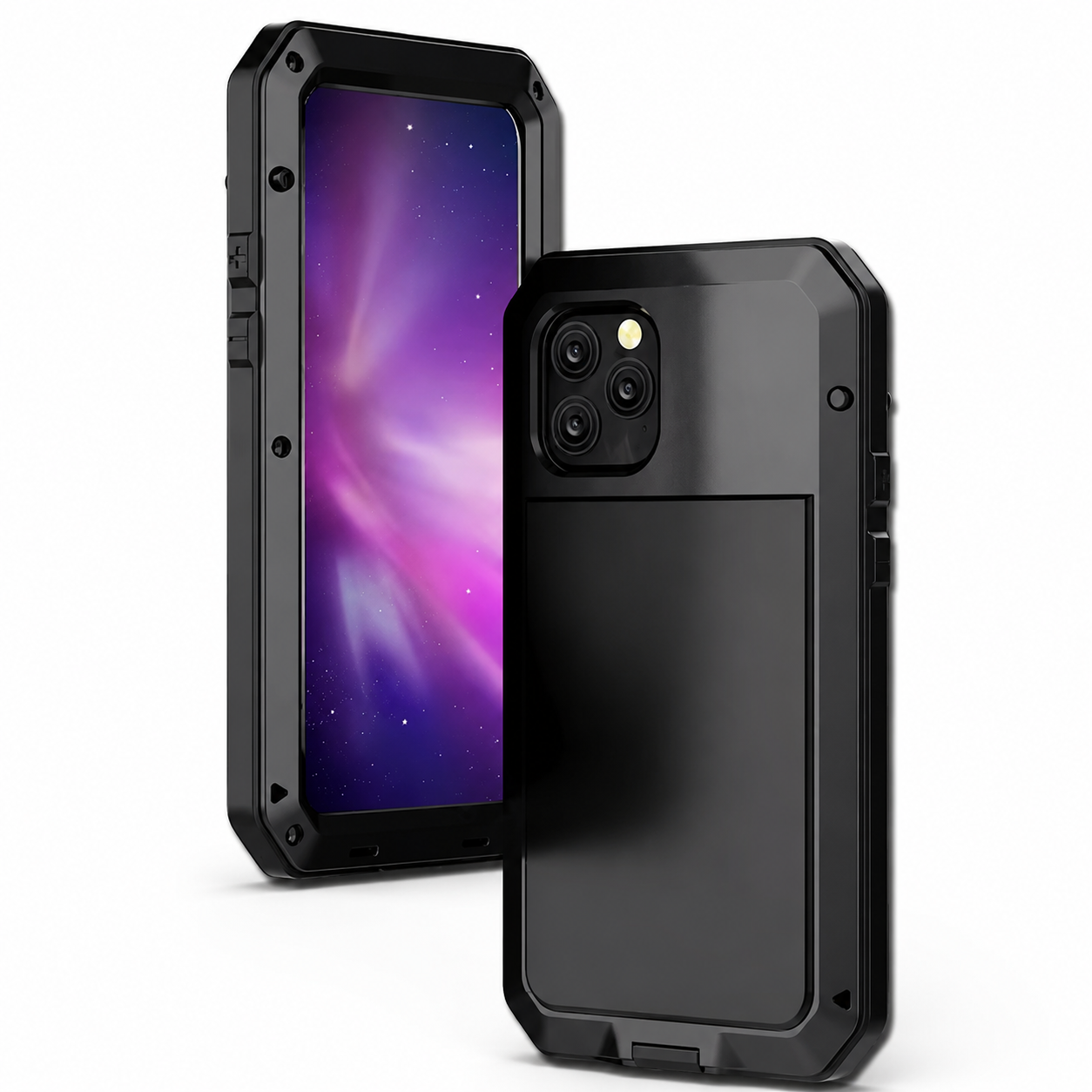 Premium iPhone Case Camera Lens Protection Shockproof Cover Aluminum Metal Armor Bumper Anti Fingerprint Non Slip Dustproof Full Coverage Design