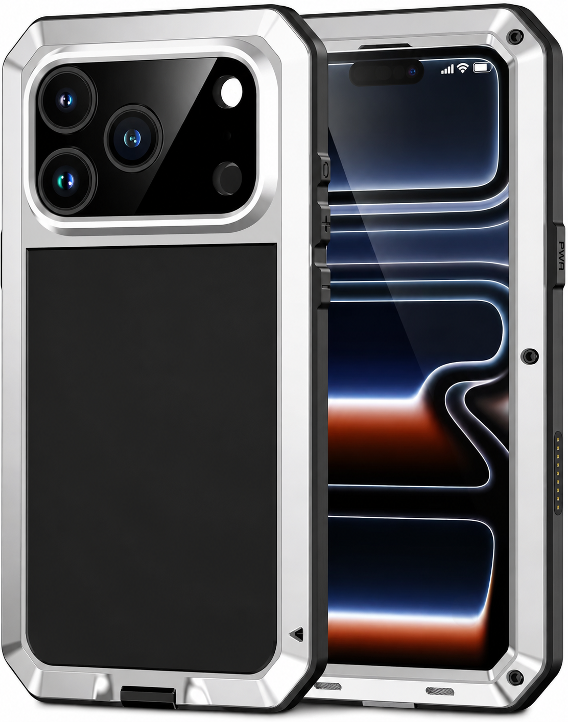 Premium iPhone Case Camera Lens Protection Shockproof Cover Heavy Duty Metal Frame Built In Glass Screen Protector TPU PC Rugged Armor Design