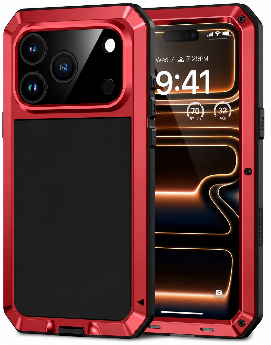 Premium iPhone Case Camera Lens Protection Shockproof Cover Heavy Duty Metal Frame Built In Glass Screen Protector TPU PC Rugged Armor Design