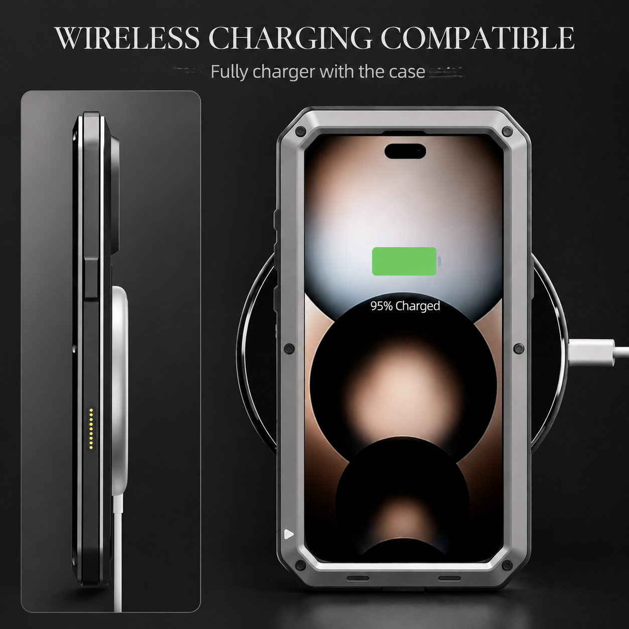Premium iPhone Case Camera Lens Protection Shockproof Cover Heavy Duty Metal Frame Built In Glass Screen Protector TPU PC Rugged Armor Design