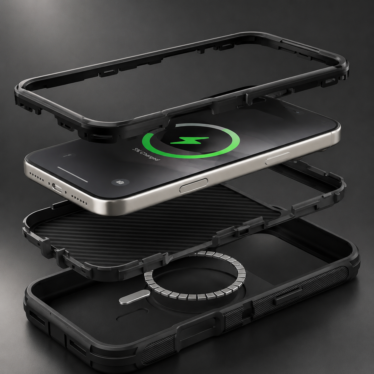 Premium iPhone Case Camera Lens Protection Shockproof Cover Magnetic Defender Armor TPU PC Belt Clip Holster Full Port Protection Rugged Design