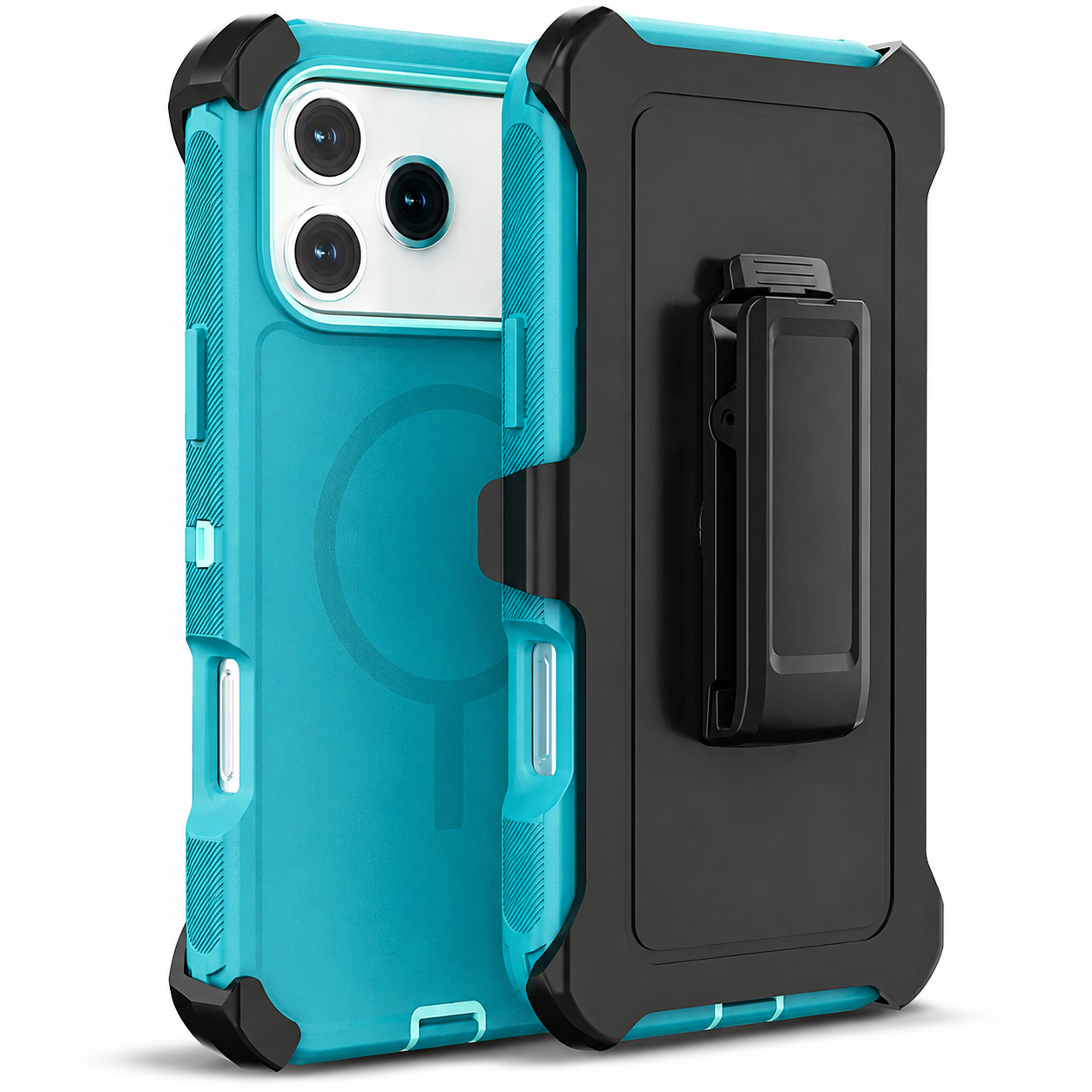 Premium iPhone Case Camera Lens Protection Shockproof Cover Magnetic Defender Armor TPU PC Belt Clip Holster Full Port Protection Rugged Design