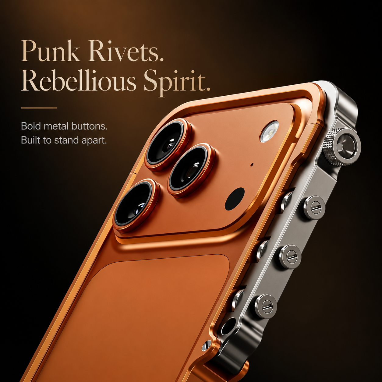 Premium iPhone Case Camera Lens Protection Shockproof Protective Cover Aluminum Alloy Bumper Heavy Duty Metal Frame Cyberpunk Design