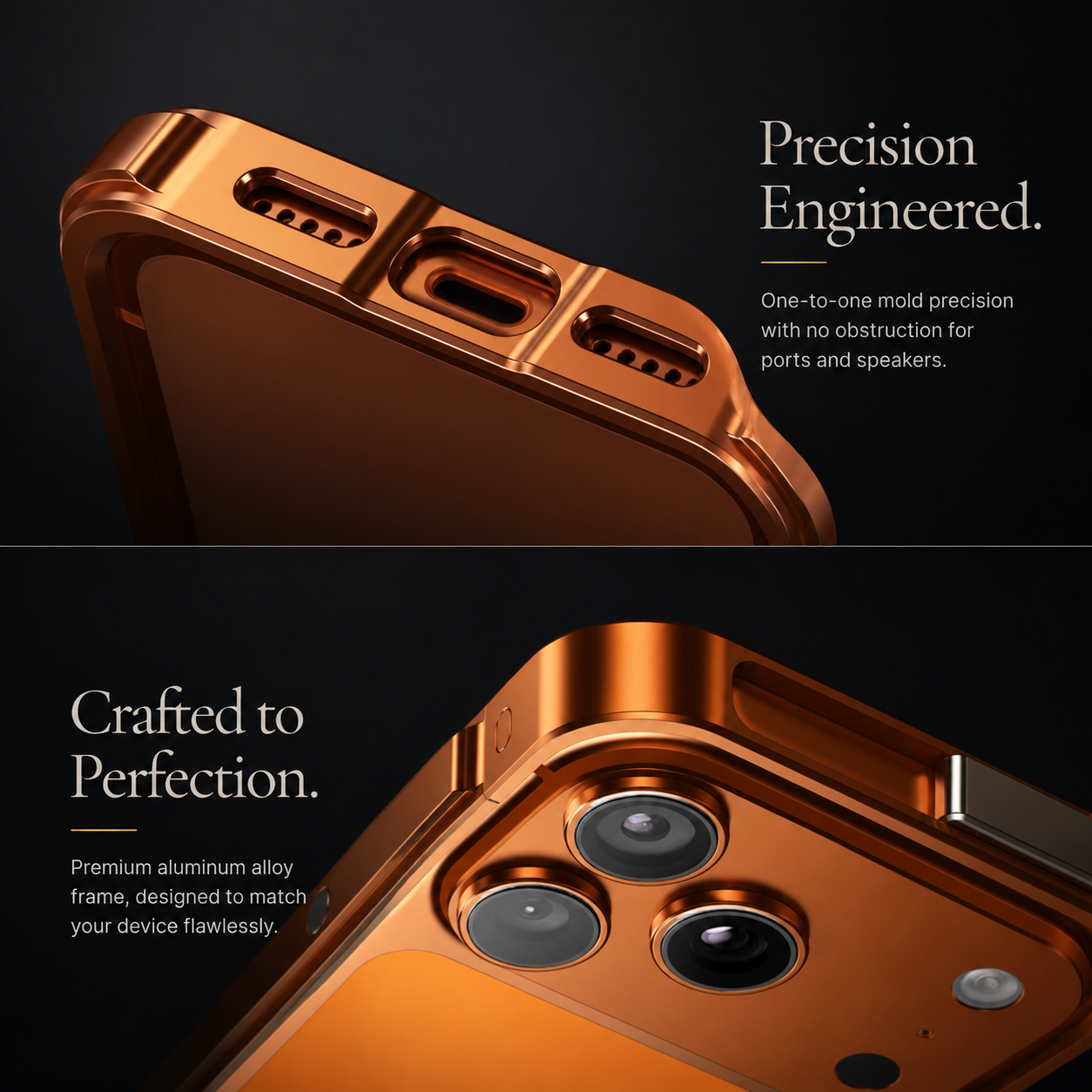Premium iPhone Case Camera Lens Protection Shockproof Protective Cover Aluminum Alloy Bumper Heavy Duty Metal Frame Cyberpunk Design
